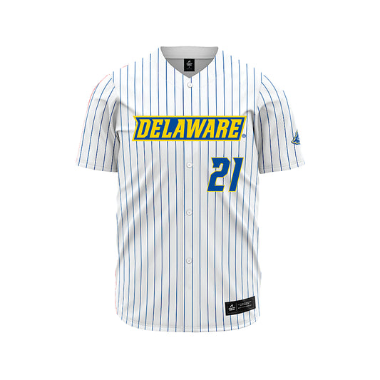 Delaware - NCAA Baseball : Nicholas Bilotto - White Pinstripe Jersey-0