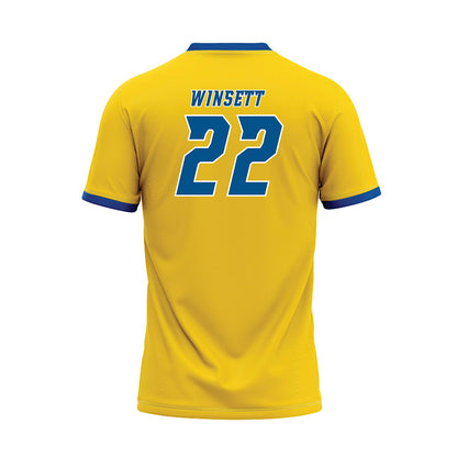 Delaware - NCAA Baseball : Sam Winsett - Yellow Baseball Jersey-1