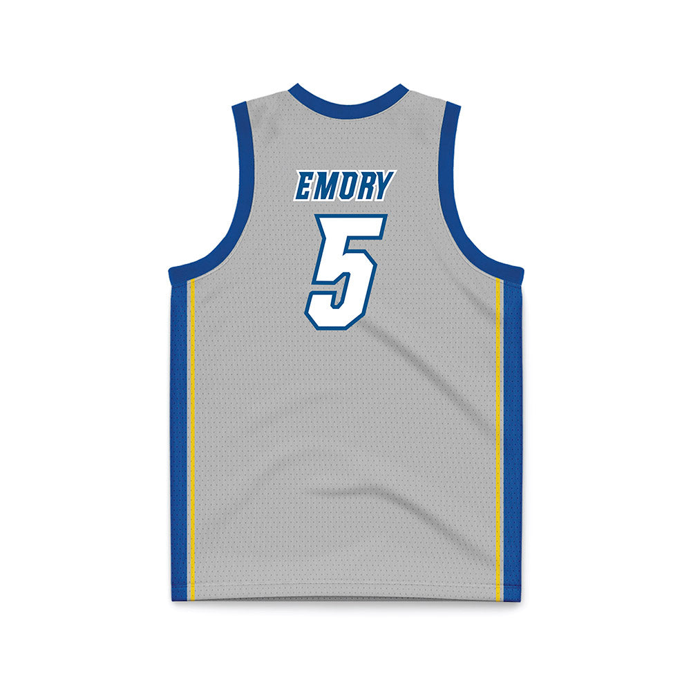 Delaware - NCAA Men's Basketball : Macon Emory - Grey Basketball Jersey-1