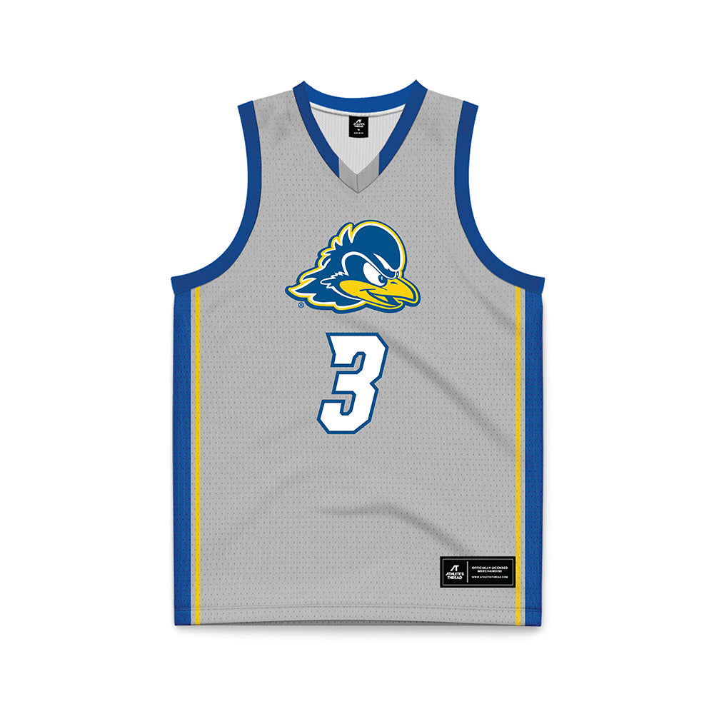 Delaware - NCAA Men's Basketball : Cavan Reilly - Grey Basketball Jersey-0