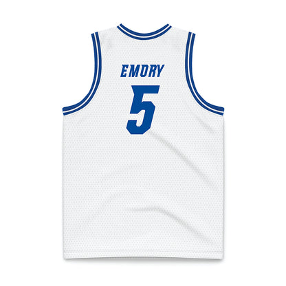 Delaware - NCAA Men's Basketball : Macon Emory - White Basketball Jersey-1