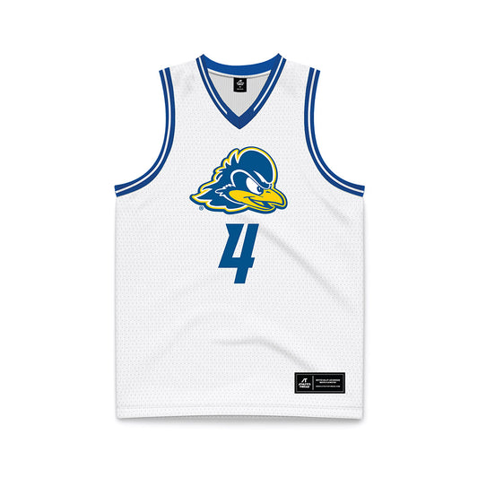 Delaware - NCAA Men's Basketball : Justyn Fernandez - White Basketball Jersey-0