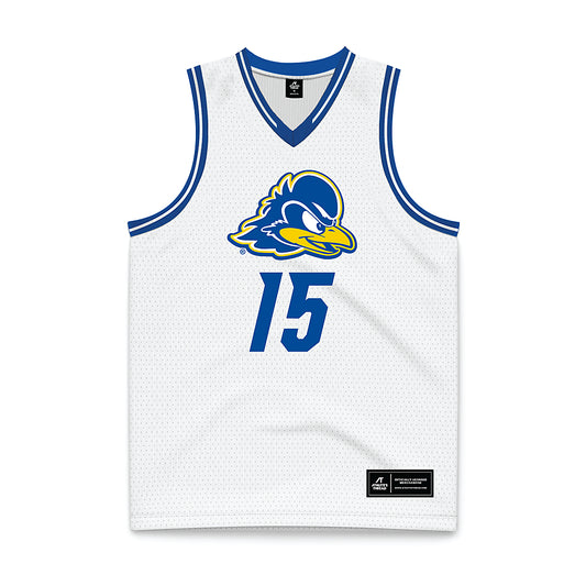 Delaware - NCAA Men's Basketball : Houston Emory - White Basketball Jersey-0