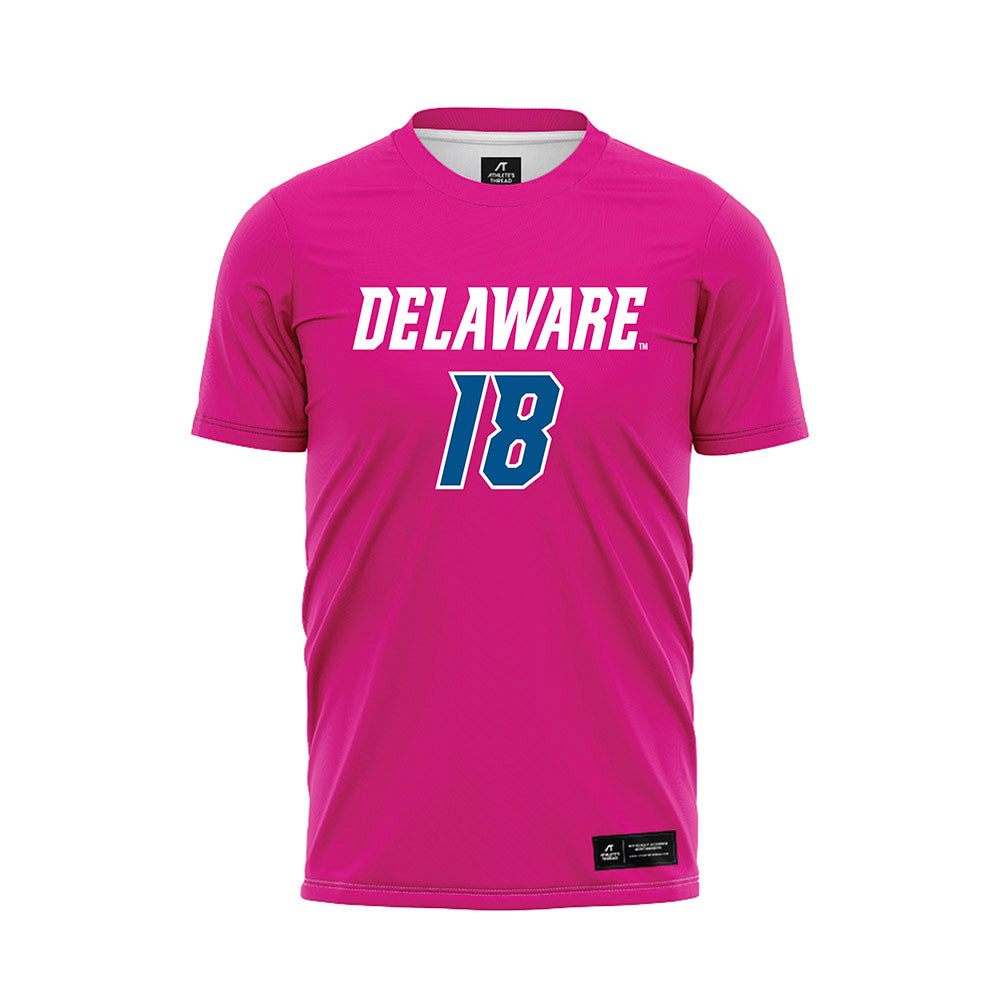 Delaware - NCAA Men's Soccer : Luke Jones - Pink Soccer Jersey-0