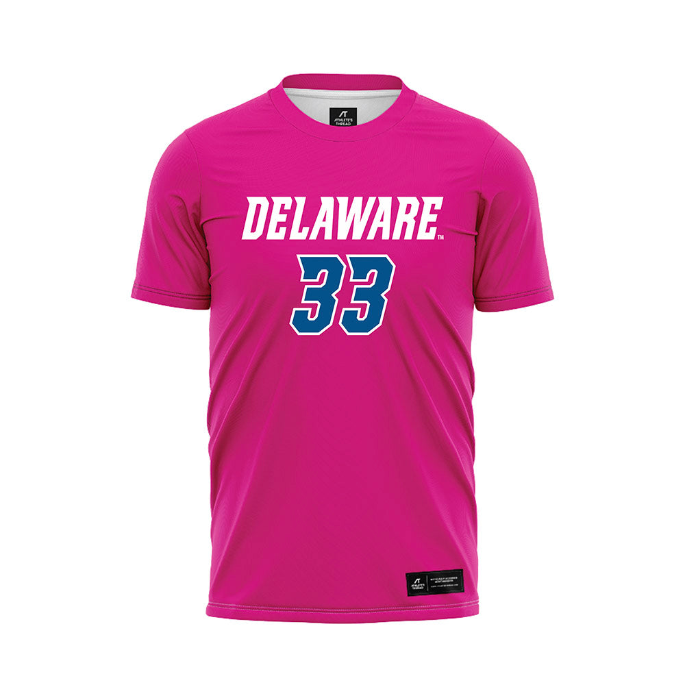 Delaware - NCAA Men's Soccer : JoJo Elliott - Pink Soccer Jersey-0