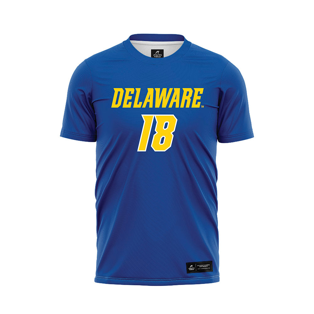 Delaware - NCAA Men's Soccer : Luke Jones - Royal Soccer Jersey-0