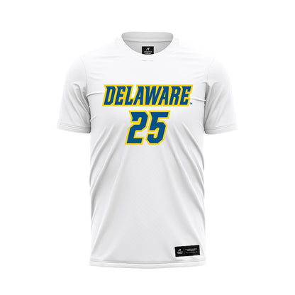 Delaware - NCAA Men's Soccer : Mason Booz - White Soccer Jersey-0