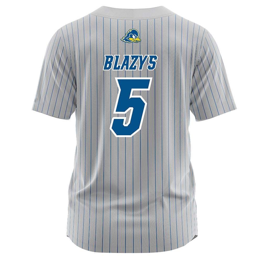 Delaware - NCAA Softball : Caylin Blazys - Grey Pinstripe Jersey-1
