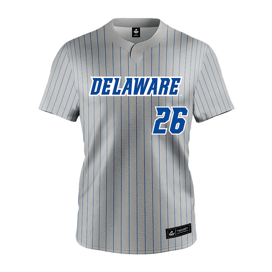 Delaware - NCAA Softball : Gracie Jacobs - Grey Pinstripe Jersey-0