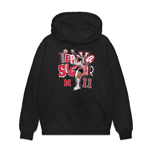 Nebraska - NCAA Women's Volleyball : Teraya Sigler - collage Premium Hooded Sweatshirt-0