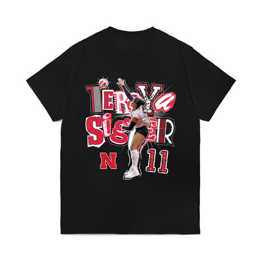 Nebraska - NCAA Women's Volleyball : Teraya Sigler - collage Comfort Colors T-Shirt-0