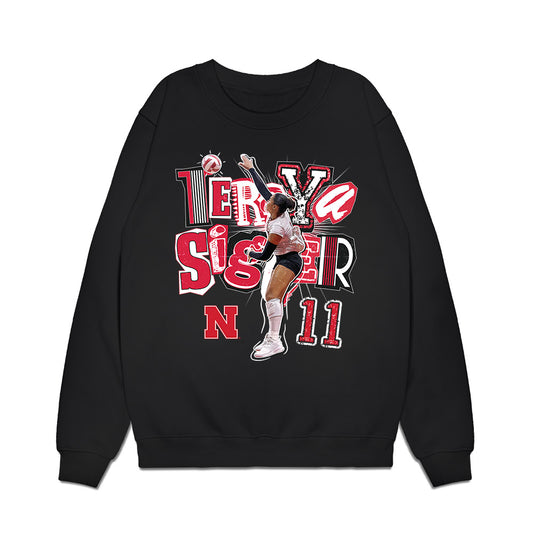 Nebraska - NCAA Women's Volleyball : Teraya Sigler - collage Premium Crewneck Sweatshirt-0