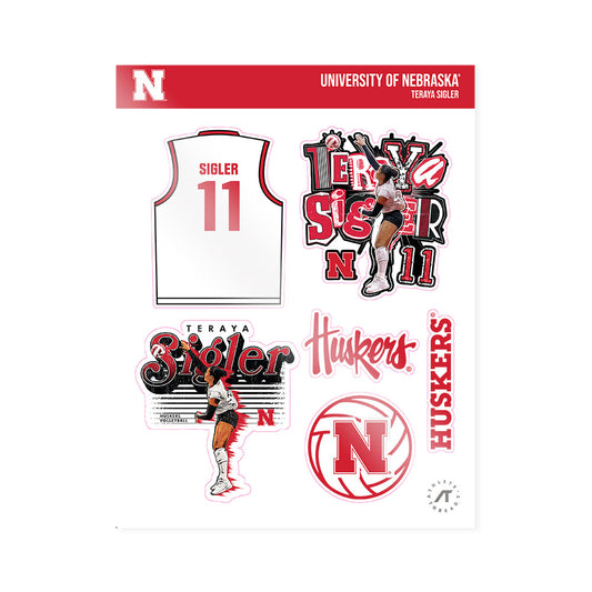 Nebraska - NCAA Women's Volleyball : Teraya Sigler - Sticker Sheet-0