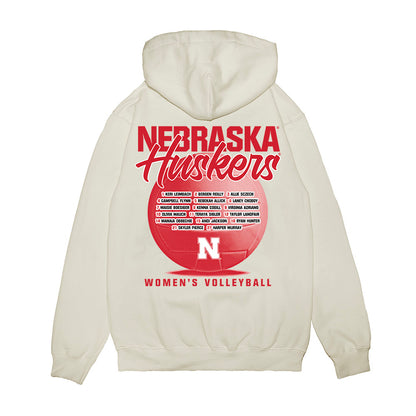 Nebraska - NCAA Women's Volleyball : - Team Roster Premium Hooded Sweatshirt-1