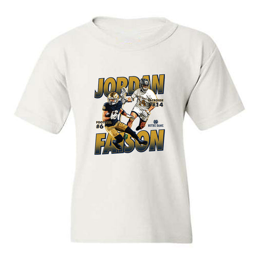 Notre Dame - NCAA Men's Lacrosse : Jordan Faison - Collage Youth T-Shirt-0