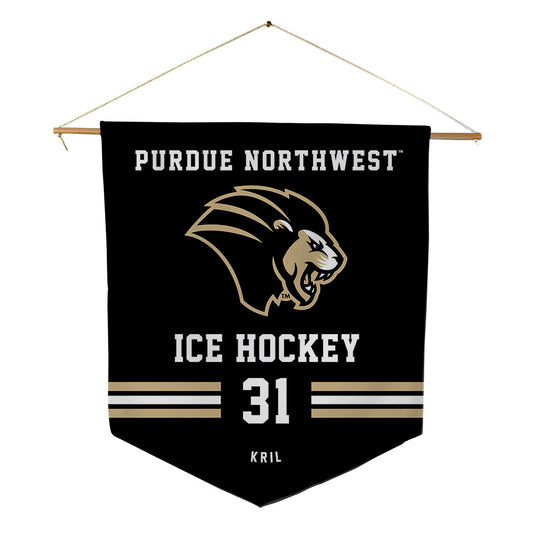 PNW - NCAA Men's Ice Hockey : Caleb Kril - Pennant - 18" x 21"-0