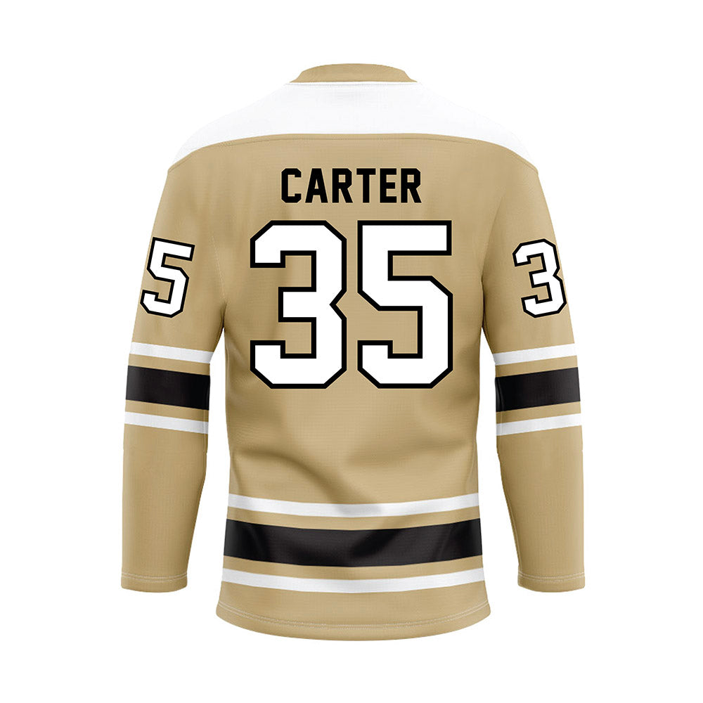 PNW - NCAA Men's Ice Hockey : Nathan Carter - Gold Hockey Jersey-1