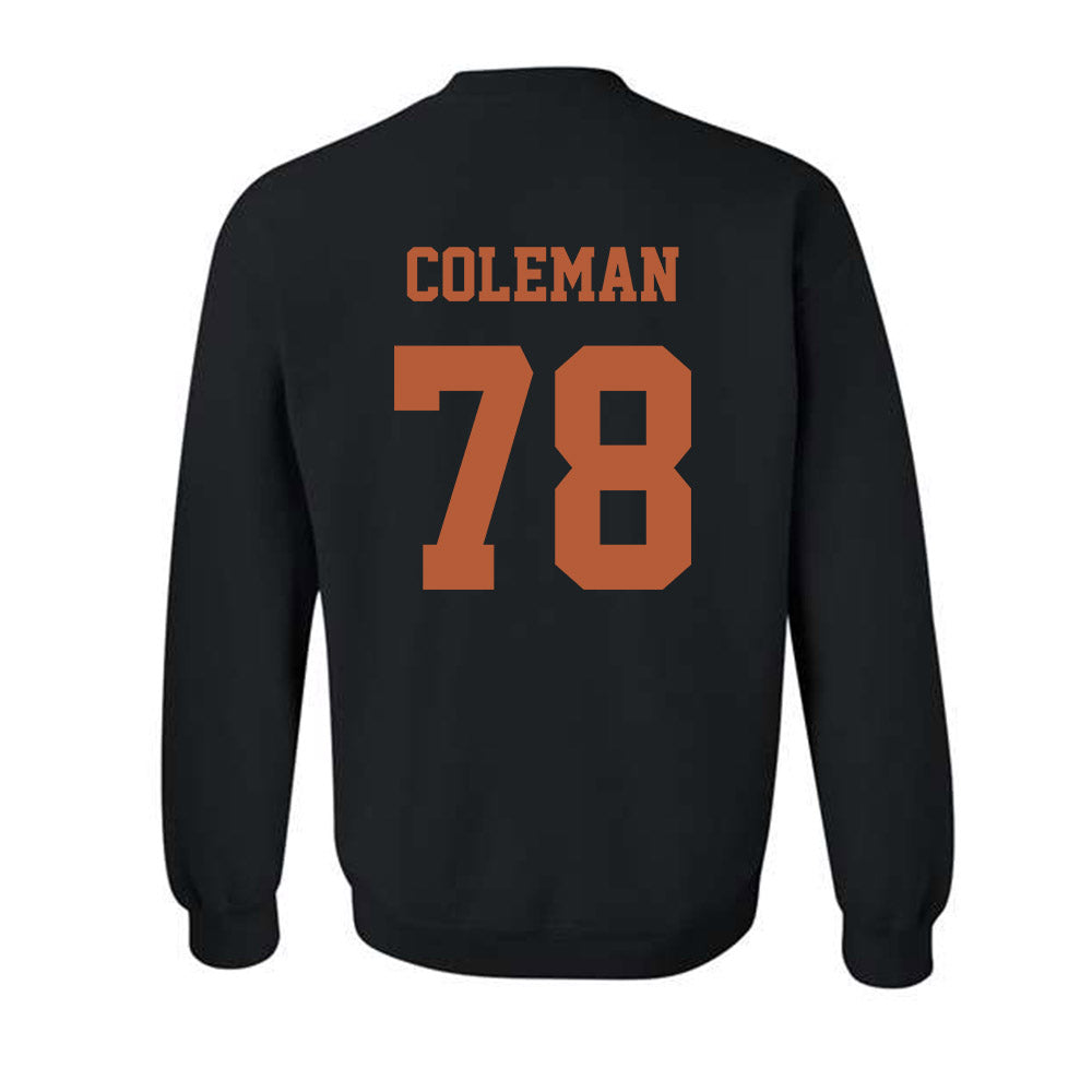 Texas - NCAA Football : Jordan Coleman - Hook 'Em Horns Classic Shersey Crewneck Sweatshirt-1