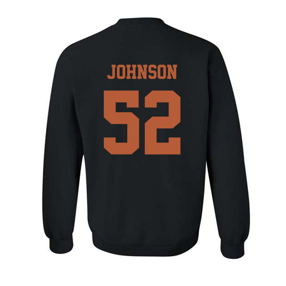 Texas - NCAA Football : James Johnson - Hook 'Em Horns Classic Shersey Crewneck Sweatshirt-1