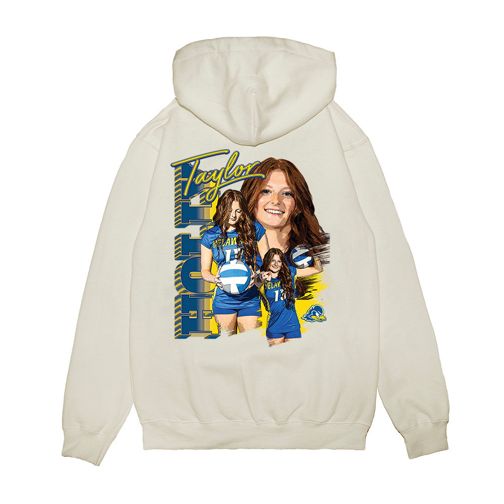 Delaware - NCAA Women's Volleyball : Taylor Holly - Collage Premium Hooded Sweatshirt-1