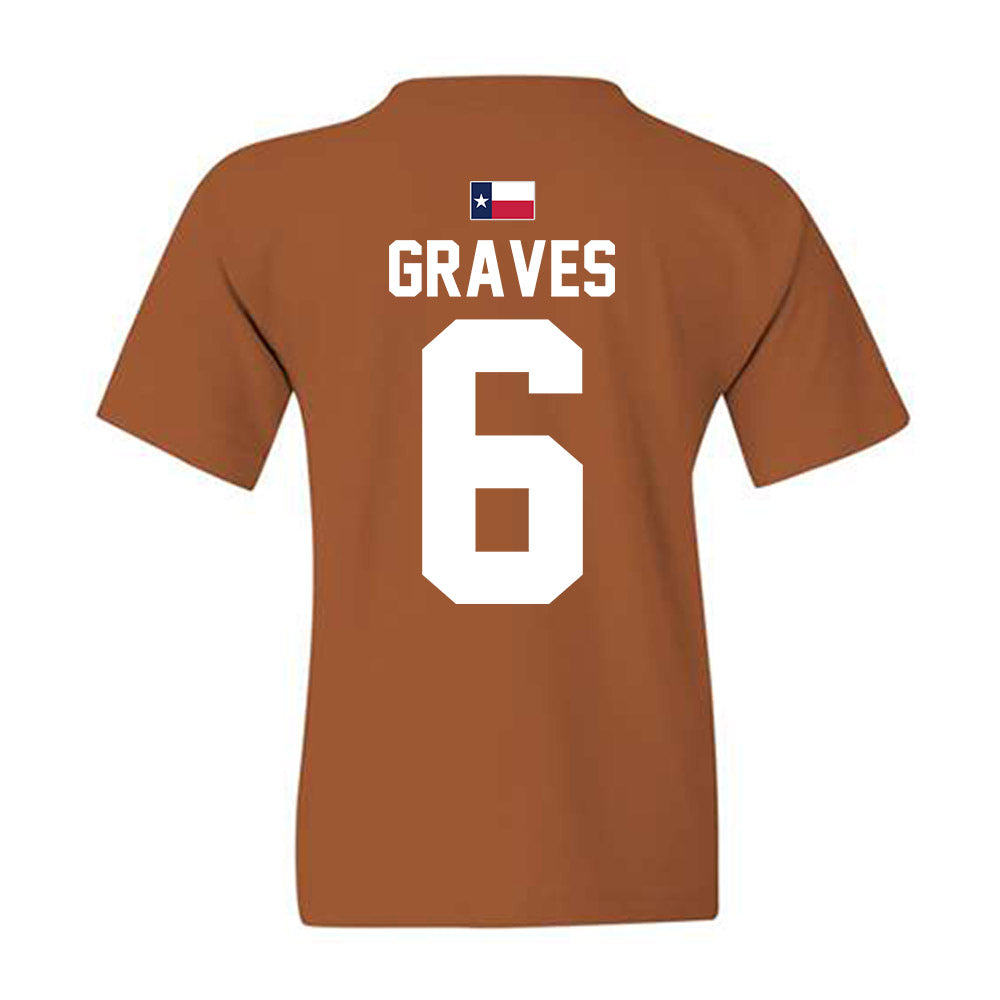 Texas - NCAA Women's Basketball : Sarah Graves - Hook 'Em Youth T-Shirt-2