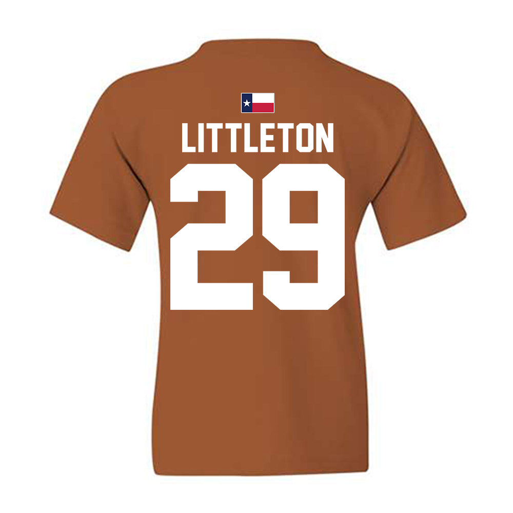 Texas - NCAA Football : Graceson Littleton - Hook 'Em Youth T-Shirt-2