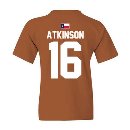 Texas - NCAA Football : Tyler Atkinson - Hook 'Em Youth T-Shirt-2