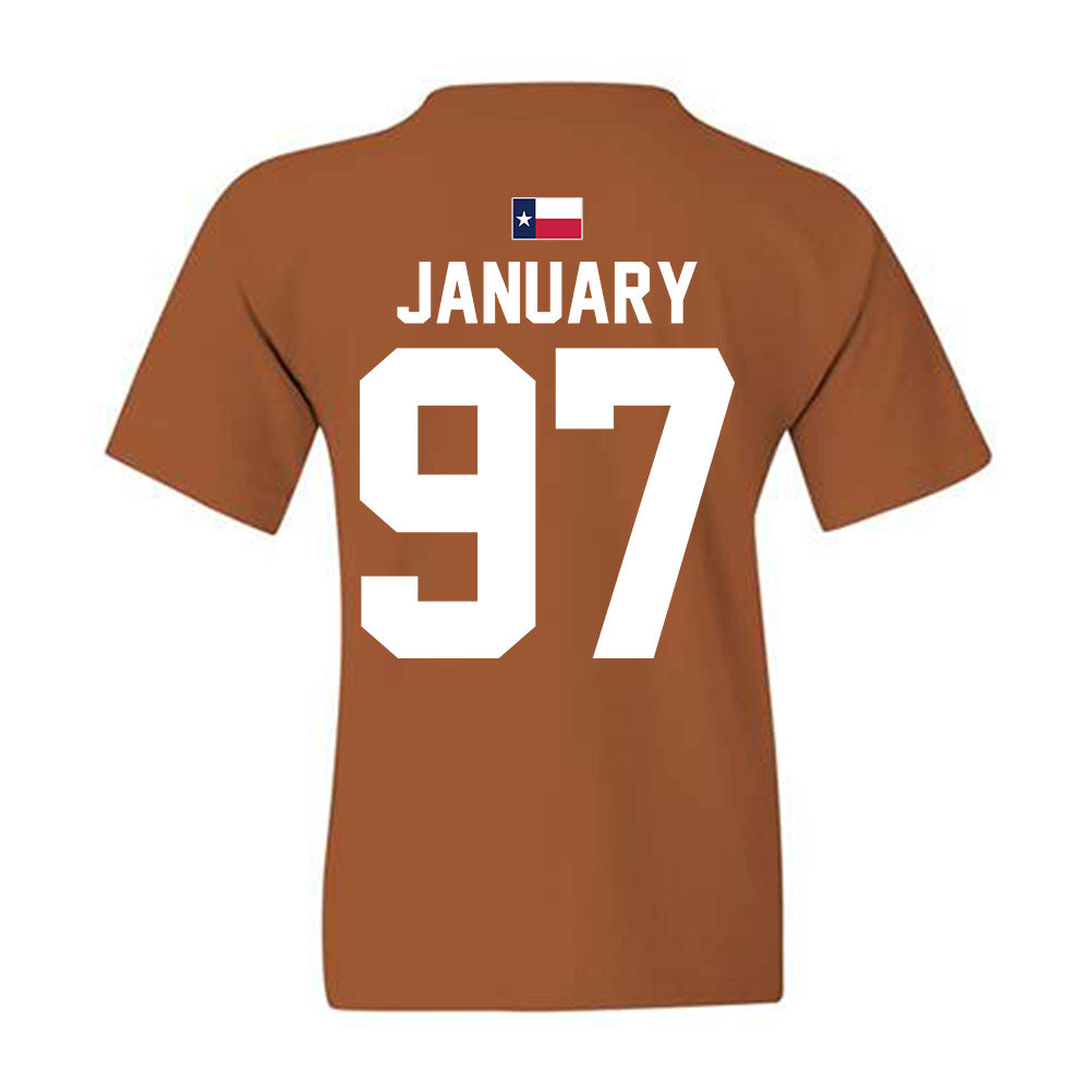 Texas - NCAA Football : Alex January - Hook 'Em Youth T-Shirt-1