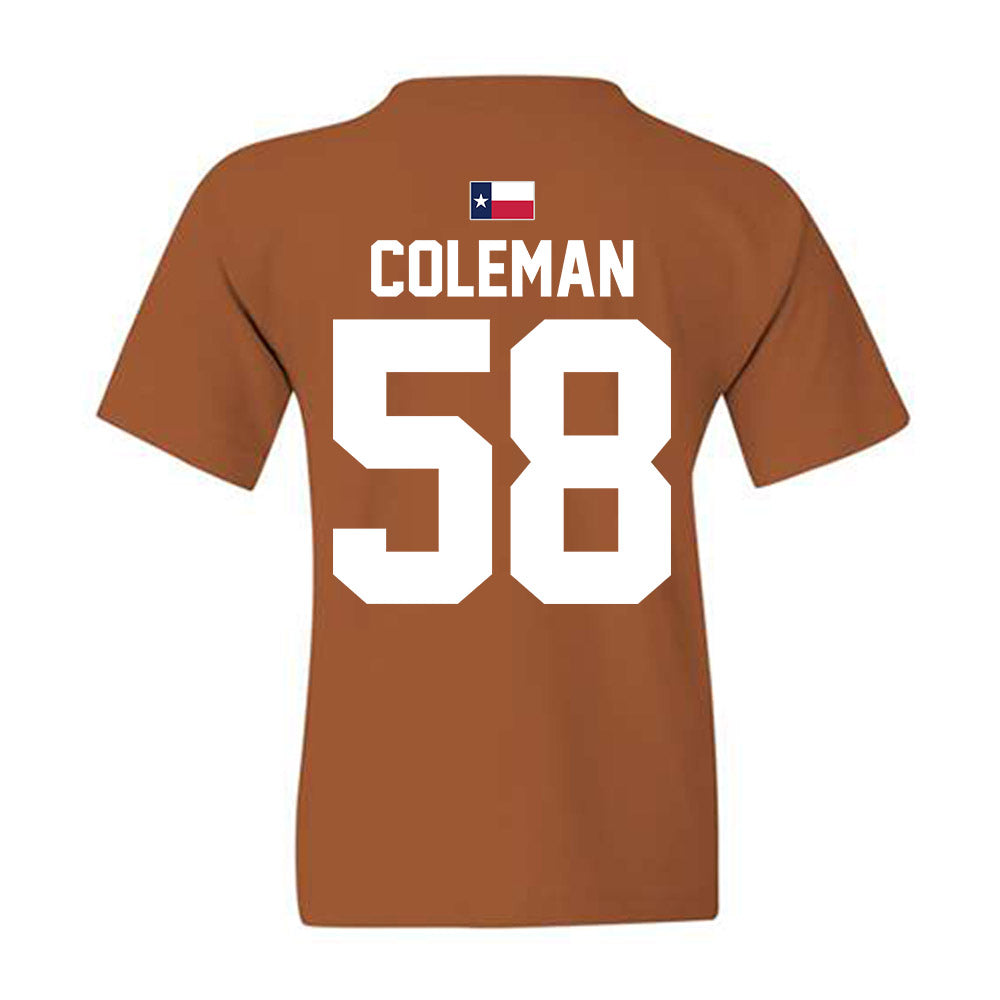 Texas - NCAA Football : Devin Coleman - Hook 'Em Youth T-Shirt-2
