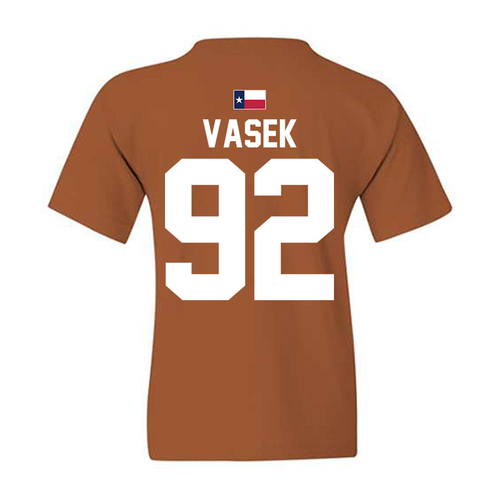 Texas - NCAA Football : Colton Vasek - Hook 'Em Youth T-Shirt-1