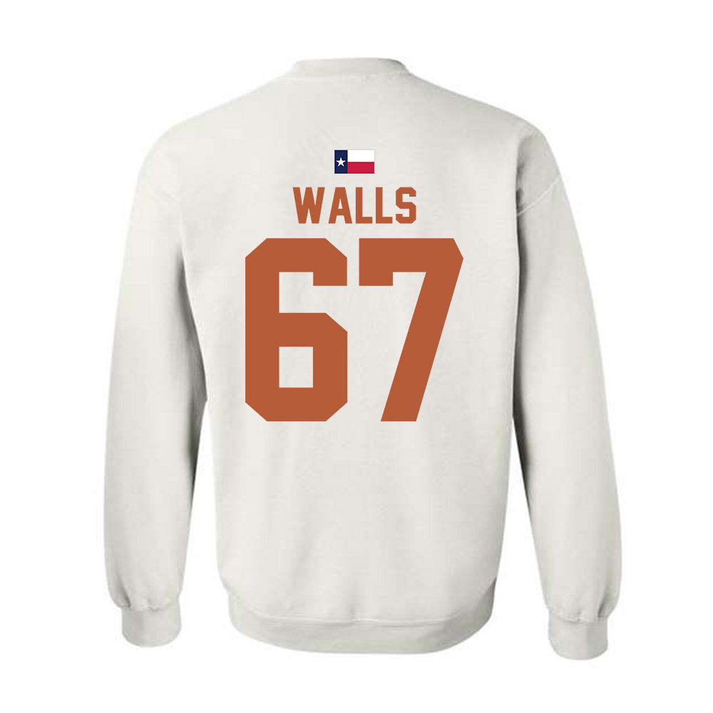 Texas - NCAA Baseball : Brody Walls - Hook 'Em Crewneck Sweatshirt-1