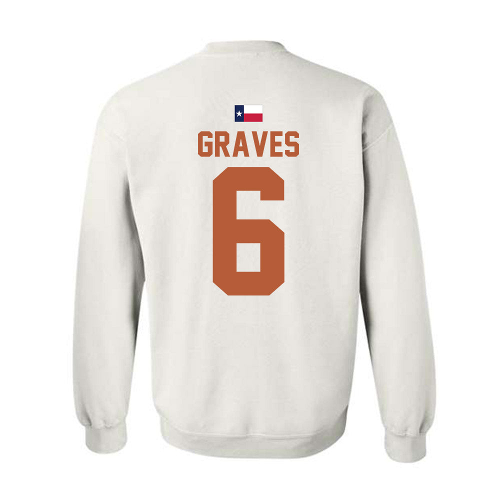 Texas - NCAA Women's Basketball : Sarah Graves - Hook 'Em Crewneck Sweatshirt-1