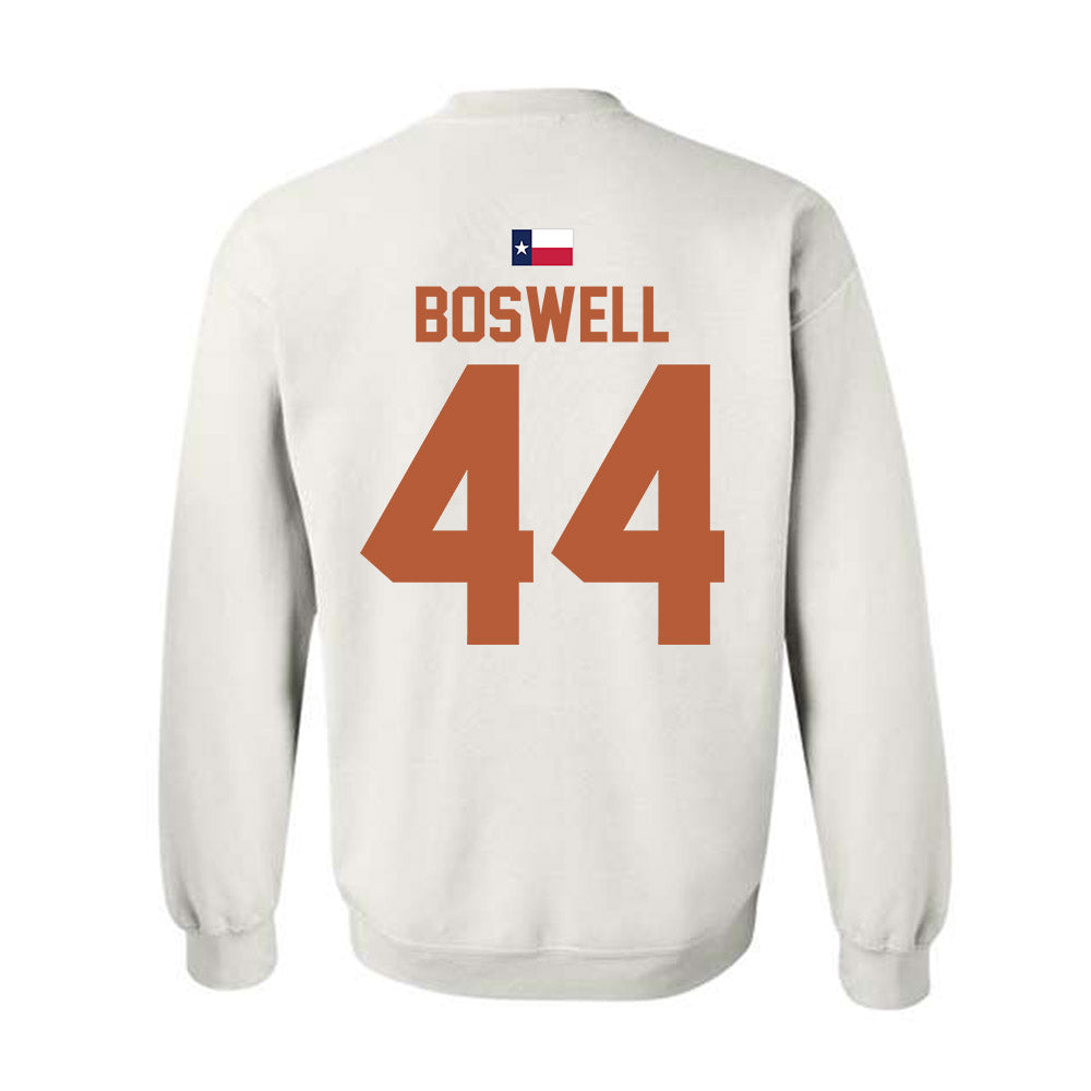 Texas - NCAA Football : Markus Boswell - Hook 'Em Crewneck Sweatshirt-1