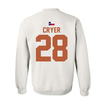 Texas - NCAA Football : Justin Cryer - Hook 'Em Crewneck Sweatshirt-1