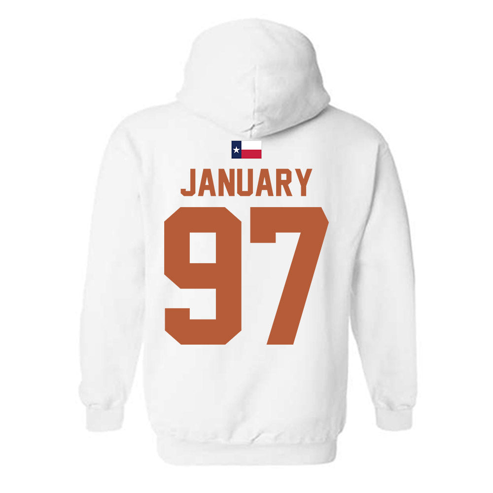 Texas - NCAA Football : Alex January - Hook 'Em Hooded Sweatshirt-1