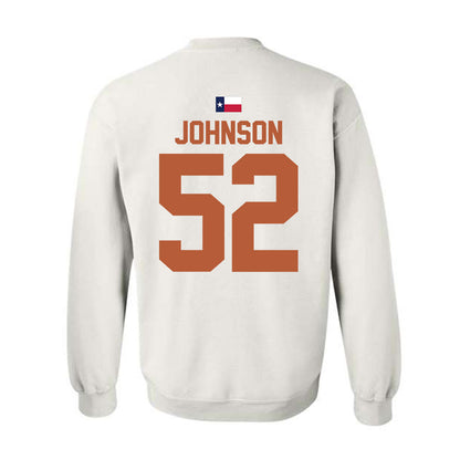 Texas - NCAA Football : James Johnson - Hook 'Em Crewneck Sweatshirt-1