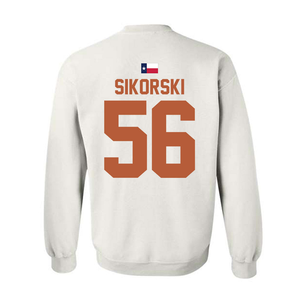 Texas - NCAA Football : Dylan Sikorski - Hook 'Em Crewneck Sweatshirt-1