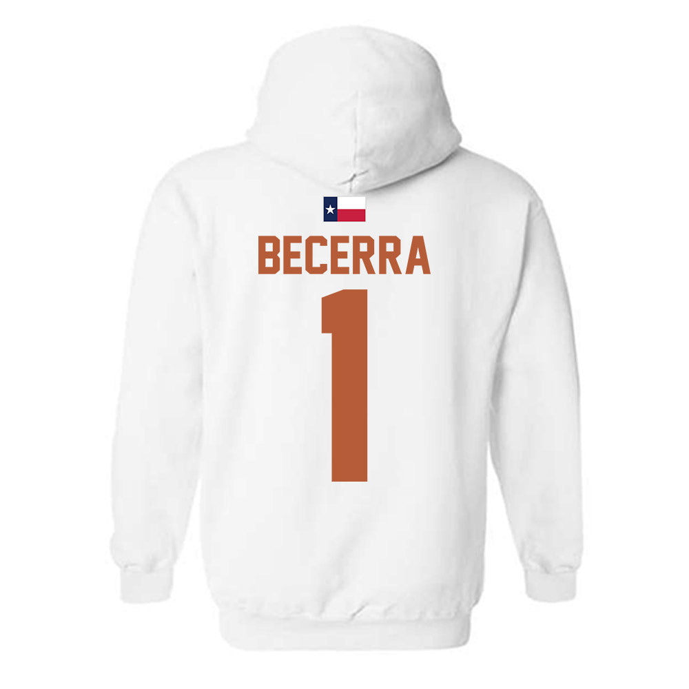Texas - NCAA Baseball : Temo Becerra - Hook 'Em Hooded Sweatshirt-1