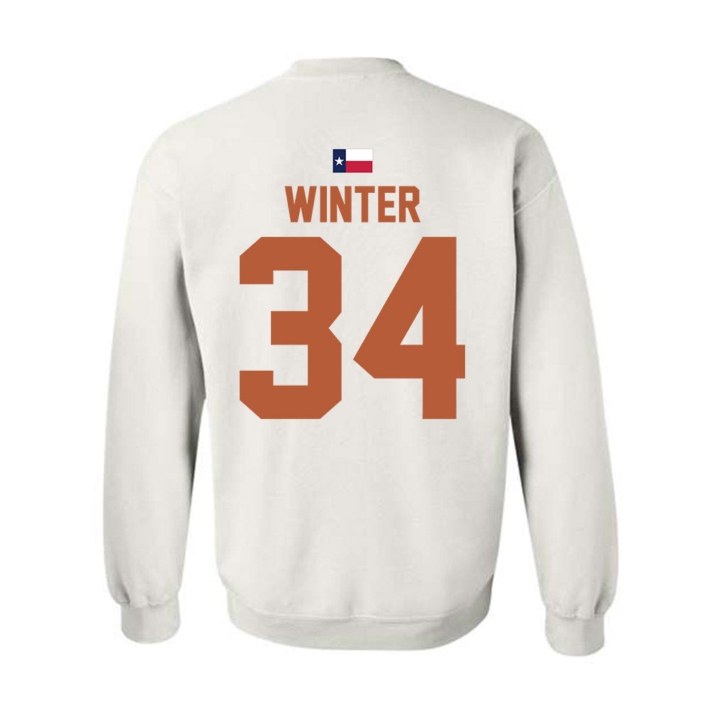 Texas - NCAA Baseball : Michael Winter - Hook 'Em Crewneck Sweatshirt-1