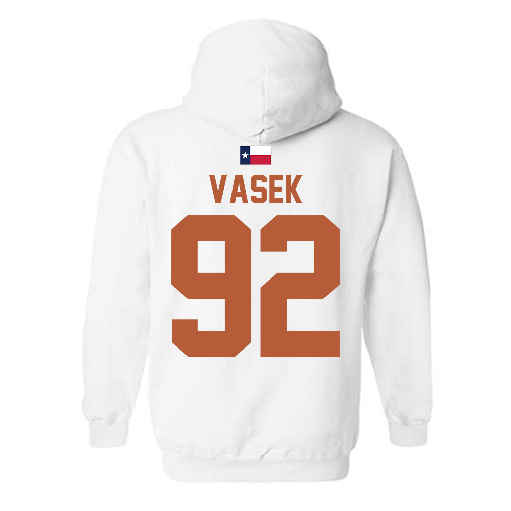 Texas - NCAA Football : Colton Vasek - Hook 'Em Hooded Sweatshirt-1