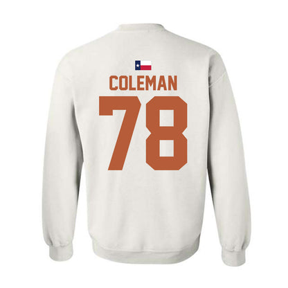Texas - NCAA Football : Jordan Coleman - Hook 'Em Crewneck Sweatshirt-1