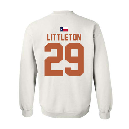 Texas - NCAA Football : Graceson Littleton - Hook 'Em Crewneck Sweatshirt-1