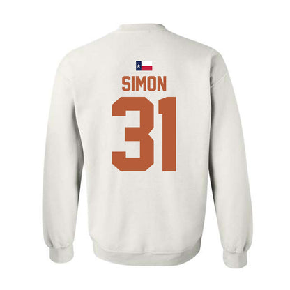 Texas - NCAA Football : James Simon - Hook 'Em Crewneck Sweatshirt-1