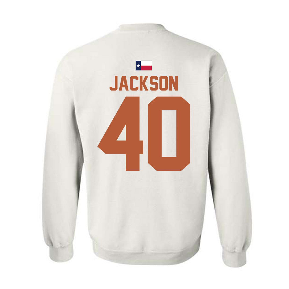 Texas - NCAA Football : Lance Jackson - Hook 'Em Crewneck Sweatshirt-1