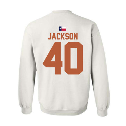 Texas - NCAA Football : Lance Jackson - Hook 'Em Crewneck Sweatshirt-1