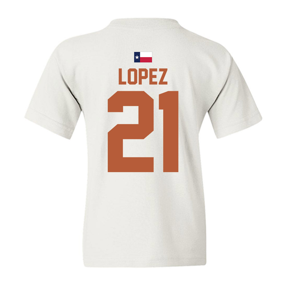 Texas - NCAA Women's Soccer : Antonette lopez - Hook 'Em Youth T-Shirt-3