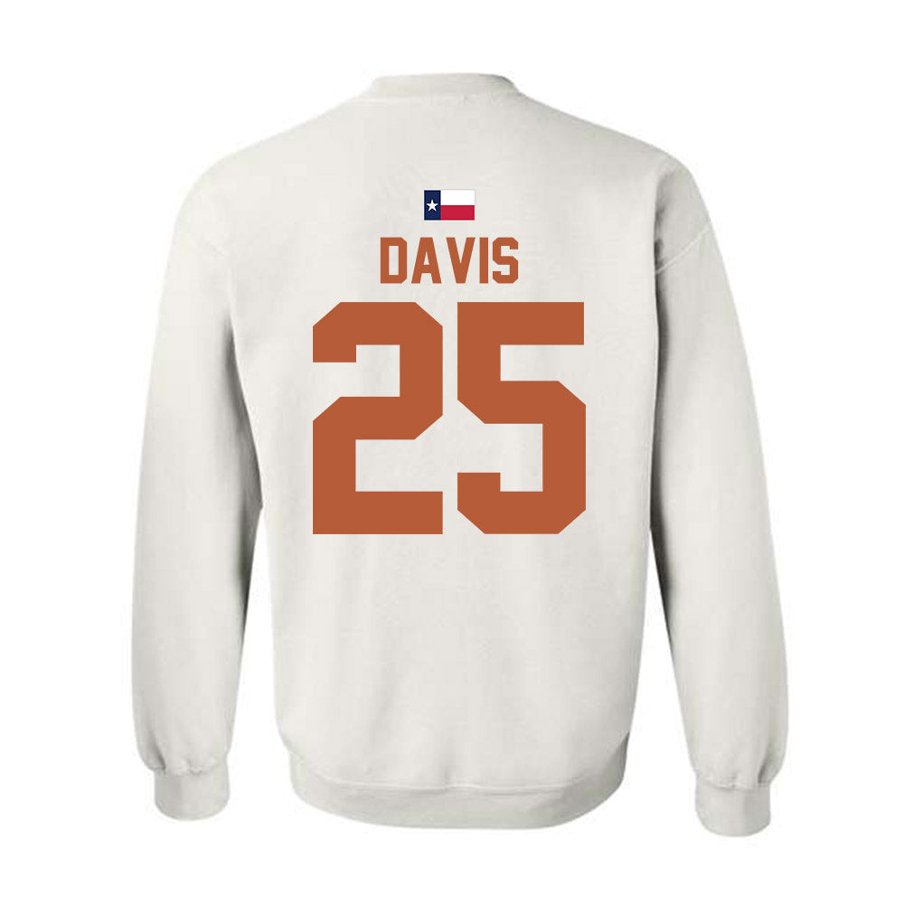 Texas - NCAA Football : Toray Davis - Hook 'Em Crewneck Sweatshirt-1