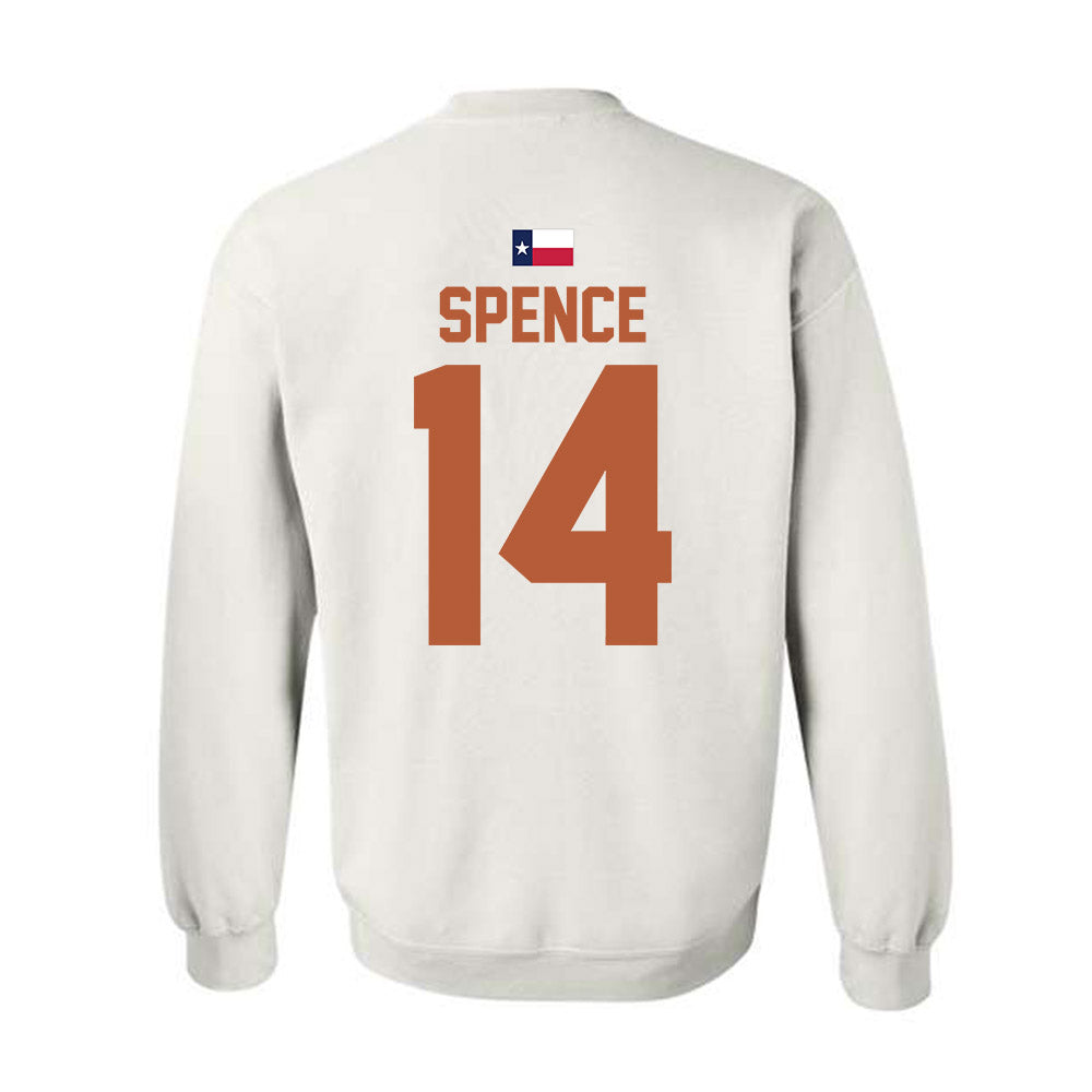 Texas - NCAA Football : Brad Spence - Hook 'Em Crewneck Sweatshirt-1