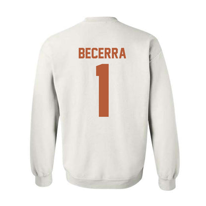 Texas - NCAA Baseball : Temo Becerra - Classic Shersey Crewneck Sweatshirt-1