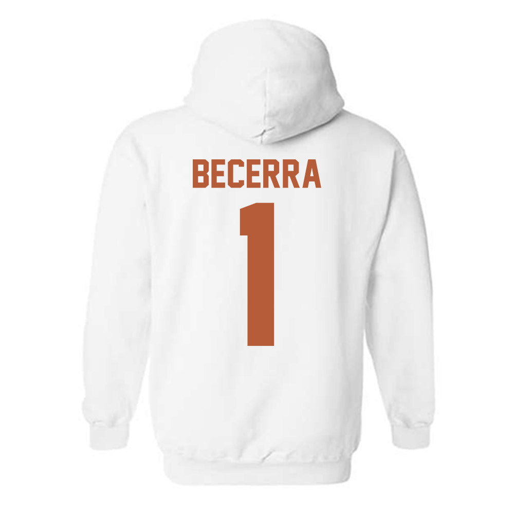 Texas - NCAA Baseball : Temo Becerra - Classic Shersey Hooded Sweatshirt-1